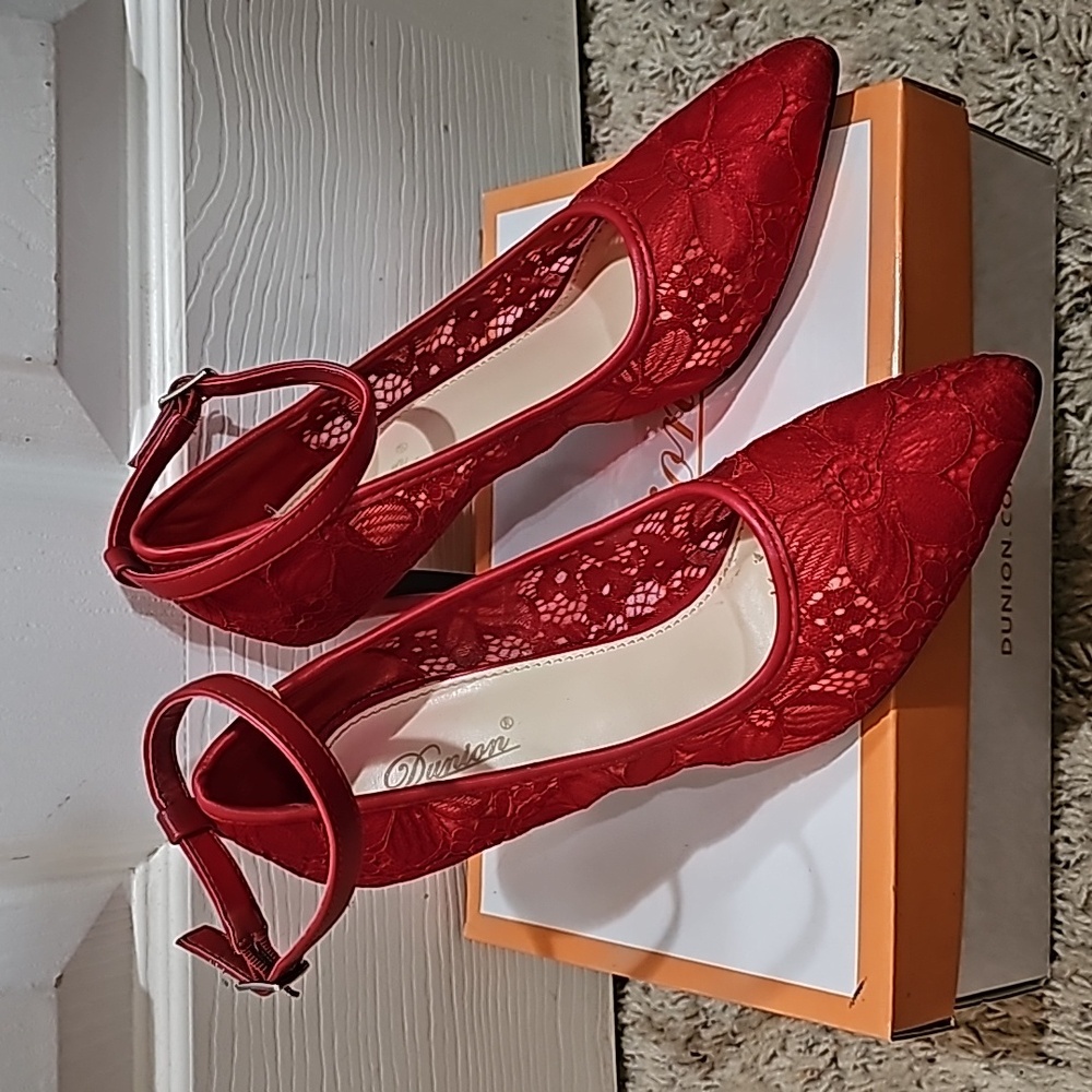 Cute Red Lace Heels